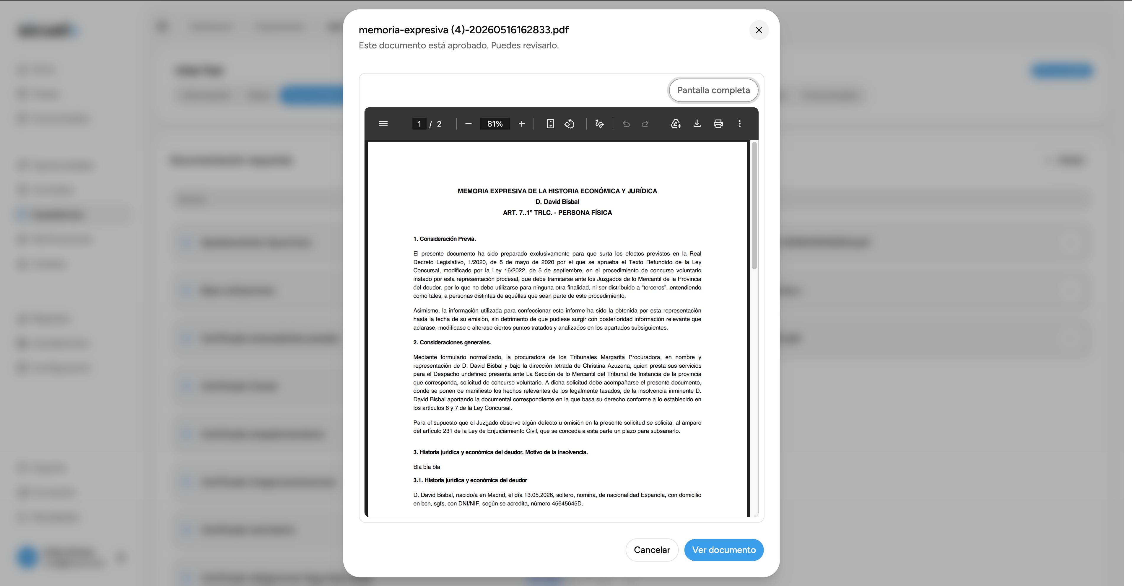 Documentos para la demanda listos en un clic